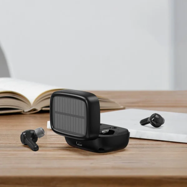 Choetech TWS wireless headphones with solar panel black (BH-T09)eng
