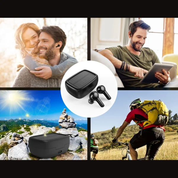 Choetech TWS wireless headphones with solar panel black (BH-T09)eng