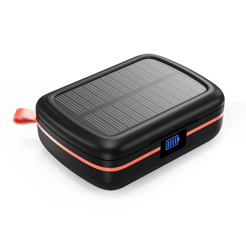 Choetech TWS wireless headphones waterproof with solar panel and built-in 2500mAh powerbank black (BH-T05)eng