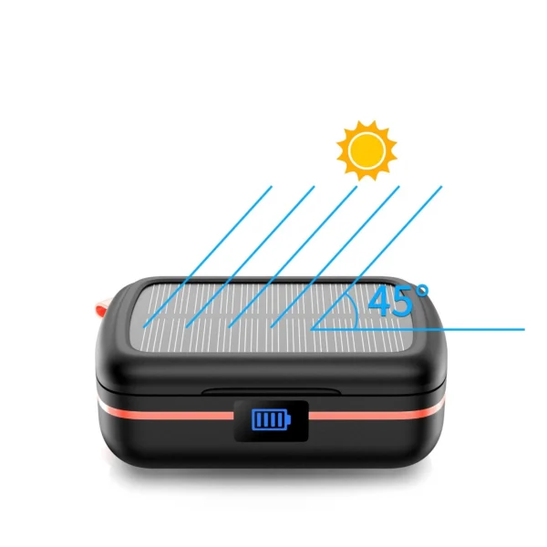 Choetech TWS wireless headphones waterproof with solar panel and built-in 2500mAh powerbank black (BH-T05)eng