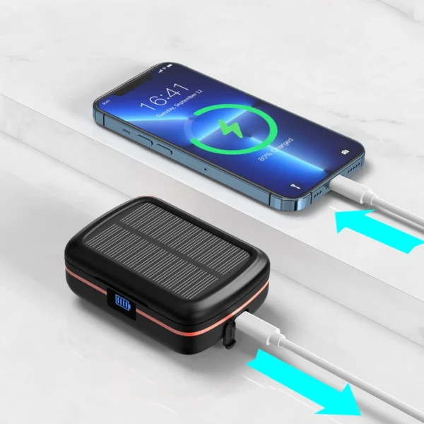 Choetech TWS wireless headphones waterproof with solar panel and built-in 2500mAh powerbank black (BH-T05)eng