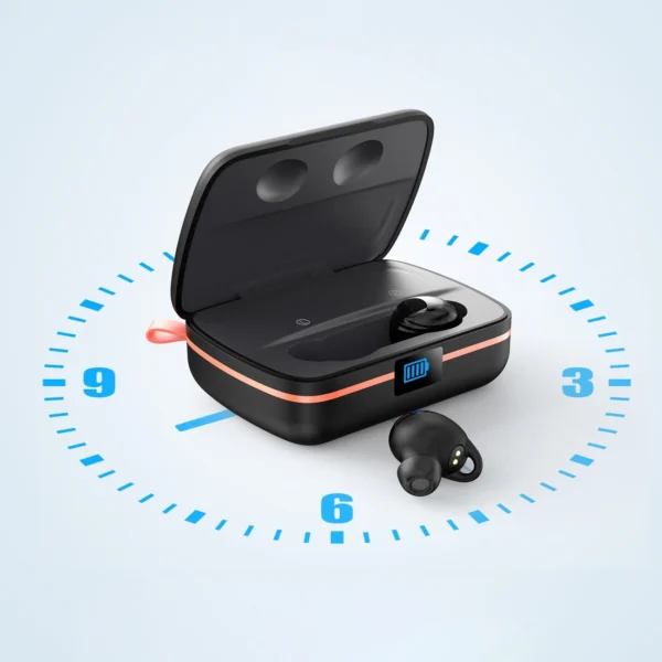 Choetech TWS wireless headphones waterproof with solar panel and built-in 2500mAh powerbank black (BH-T05)eng