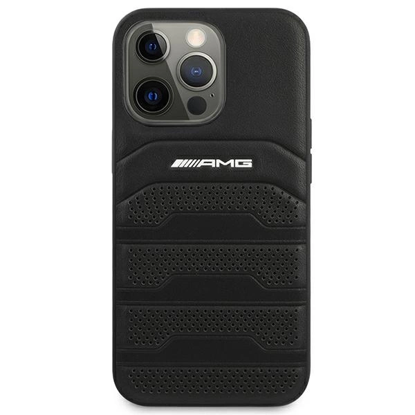 AMG AMHCP14LGSEBK iPhone 14 Pro 6.1 "black / black hardcase Leather Debossed Lineseng