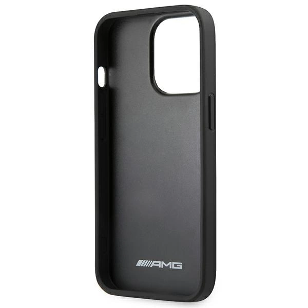 AMG AMHCP14LGSEBK iPhone 14 Pro 6.1 "black / black hardcase Leather Debossed Lineseng