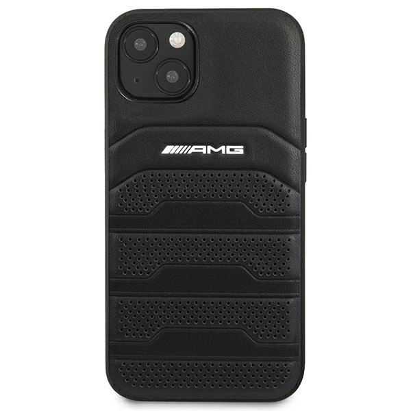 AMG AMHCP14MGSEBK iPhone 14 Plus 6,7 "black / black hardcase Leather Debossed Lineseng