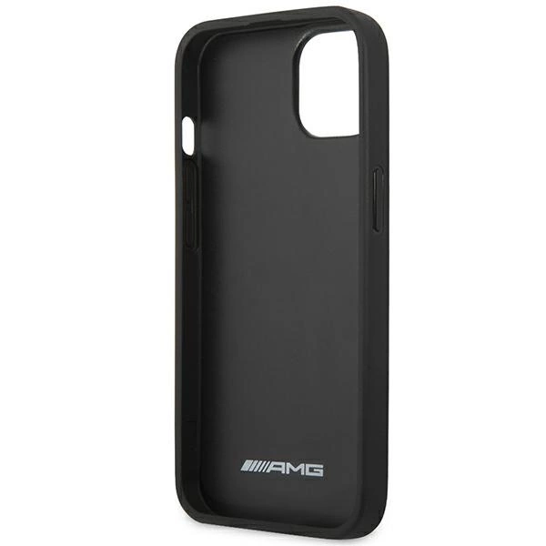 AMG AMHCP14MGSEBK iPhone 14 Plus 6,7 "black / black hardcase Leather Debossed Lineseng