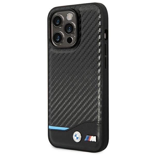 Case BMW BMHCP14L22NBCK iPhone 14 Pro 6.1 "black / black Leather Carboneng