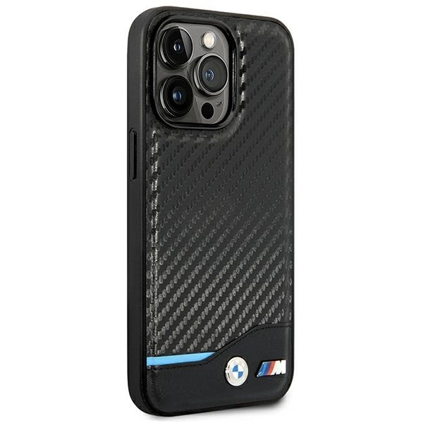 Case BMW BMHCP14L22NBCK iPhone 14 Pro 6.1 "black / black Leather Carboneng