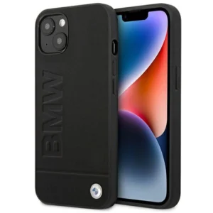 Case BMW BMHCP14MSLLBK iPhone 14 Plus 6.7 "black / black Leather Stampeng