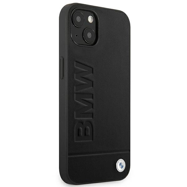 Case BMW BMHCP14MSLLBK iPhone 14 Plus 6.7 "black / black Leather Stampeng