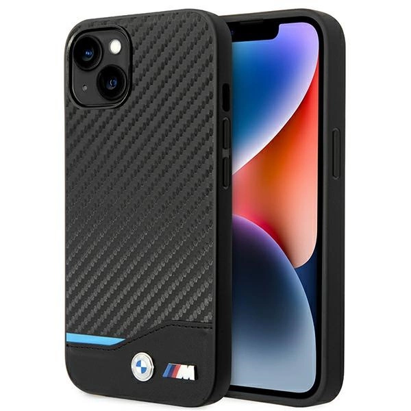Case BMW BMHCP14S22NBCK iPhone 14 6.1 "black / black Leather Carboneng