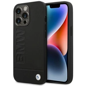 Case BMW BMHCP14XSLLBK iPhone 14 Pro Max 6.7 "black / black Leather Stampeng
