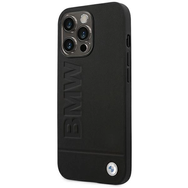 Case BMW BMHCP14XSLLBK iPhone 14 Pro Max 6.7 "black / black Leather Stampeng