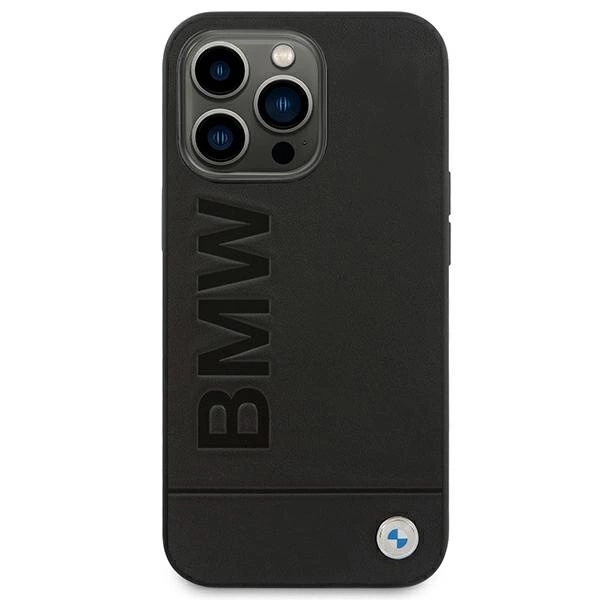 Case BMW BMHCP14XSLLBK iPhone 14 Pro Max 6.7 "black / black Leather Stampeng