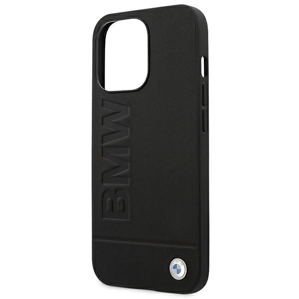 Case BMW BMHCP14XSLLBK iPhone 14 Pro Max 6.7 "black / black Leather Stampeng