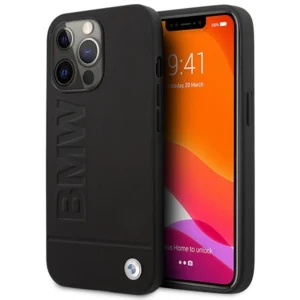 Etui BMW BMHMP14XSLLBK iPhone 14 Pro Max 6,7" czarny/black hardcase Signature Logo Imprint Magsafeeng