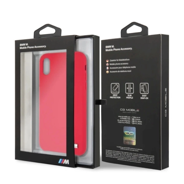 Etui hardcase BMW BMHCPXMSILRE iPhone X /Xs czerwony/red Silicone M Collectioneng