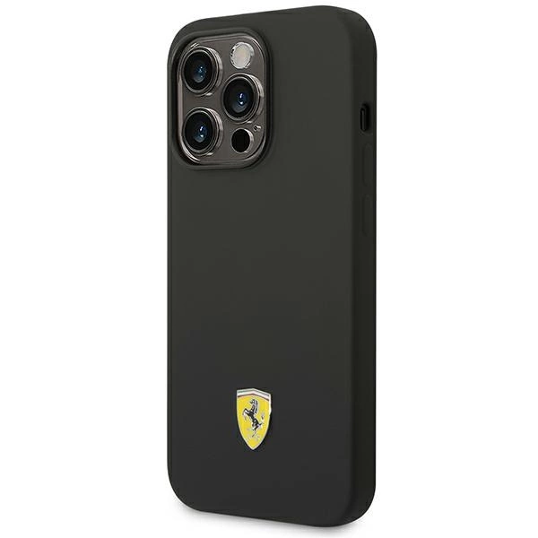 Ferrari FEHCP14LSIBBK iPhone 14 Pro 6.1" black/black hardcase Silicone Metal Logoeng