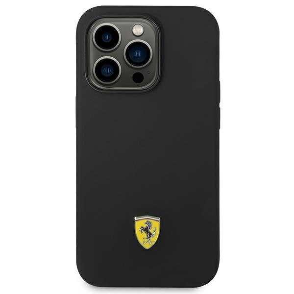 Ferrari FEHCP14LSIBBK iPhone 14 Pro 6.1" black/black hardcase Silicone Metal Logoeng