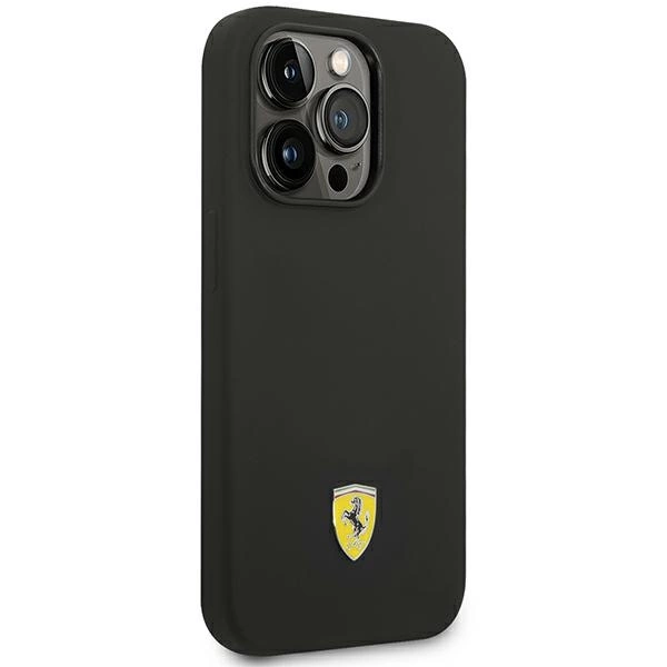 Ferrari FEHCP14LSIBBK iPhone 14 Pro 6.1" black/black hardcase Silicone Metal Logoeng