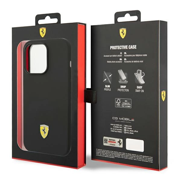 Ferrari FEHCP14LSIBBK iPhone 14 Pro 6.1" black/black hardcase Silicone Metal Logoeng