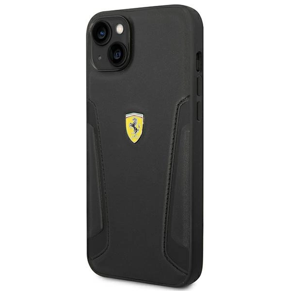 Ferrari FEHCP14MRBUK iPhone 14 Plus 6.7" black/black hardcase Leather Stamp Sideseng