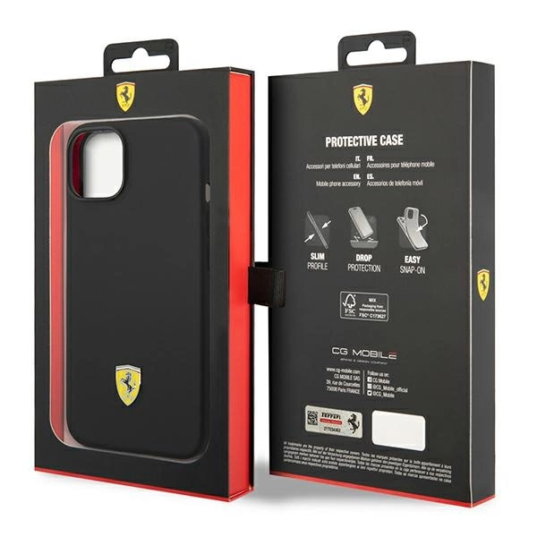 Ferrari FEHCP14SSIBBK iPhone 14 6.1" black/black hardcase Silicone Metal Logoeng