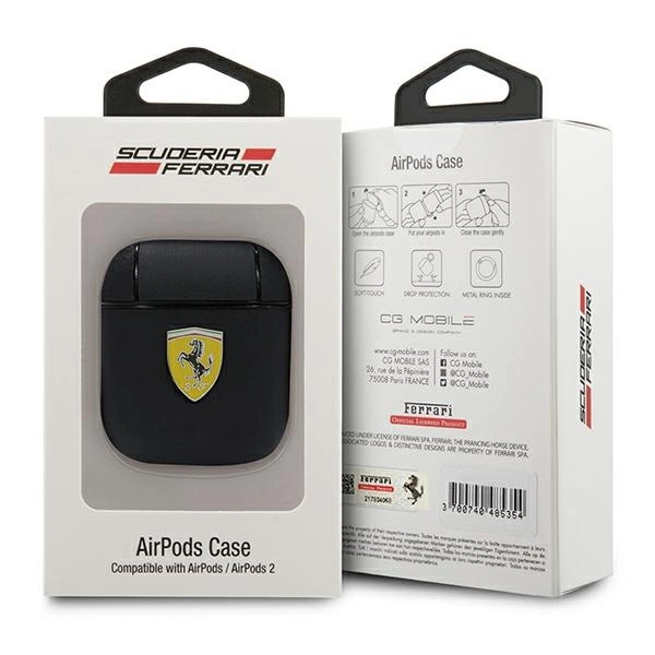 Ferrari FESA2LEBK AirPods cover black/black On Track Leathereng