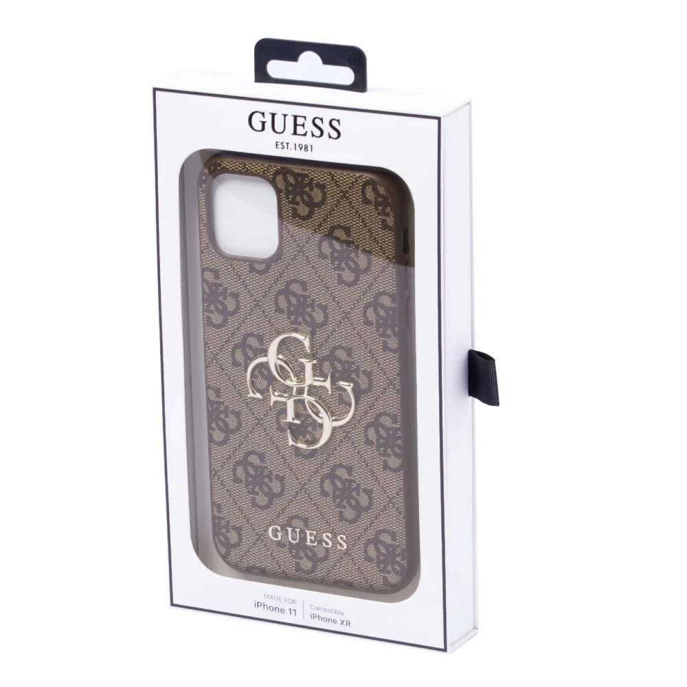 Guess case for iPhone 11 / XR from the 4G Big Metal Logo series - browneng