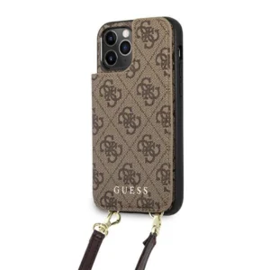 Guess GUHCP12MCB4GB iPhone 12/12 Pro 6.1 "brown / brown hardcase 4G Crossbody Cardsloteng