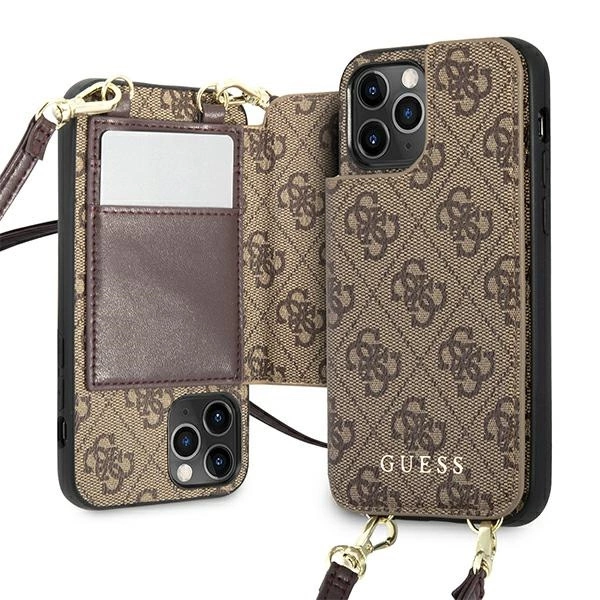 Guess GUHCP12MCB4GB iPhone 12/12 Pro 6.1 "brown / brown hardcase 4G Crossbody Cardsloteng