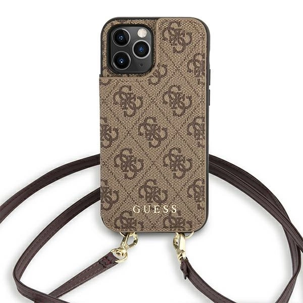 Guess GUHCP12MCB4GB iPhone 12/12 Pro 6.1 "brown / brown hardcase 4G Crossbody Cardsloteng
