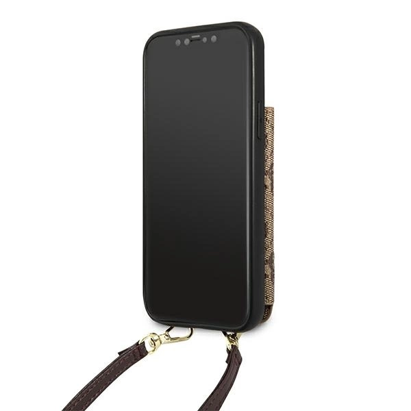 Guess GUHCP12MCB4GB iPhone 12/12 Pro 6.1 "brown / brown hardcase 4G Crossbody Cardsloteng