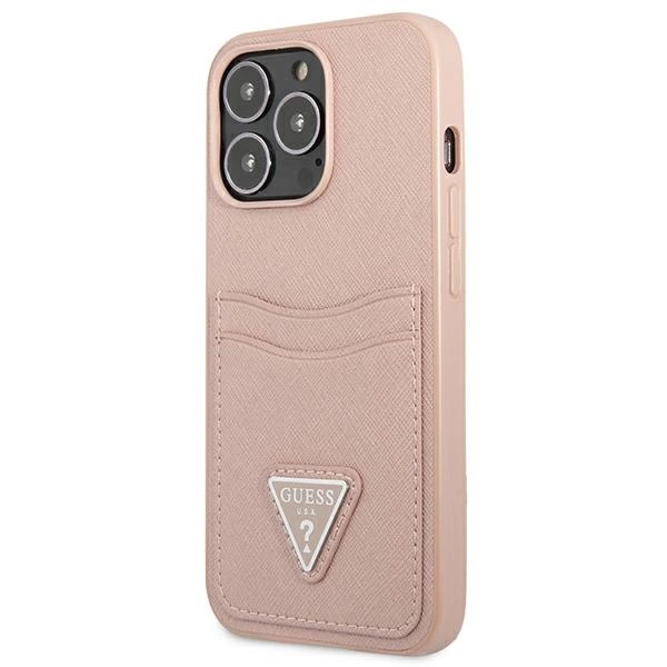 Guess GUHCP13LPSATPP iPhone 13 Pro / 13 6.1 "pink / pink hardcase SaffianoTriangle Logo Cardsloteng