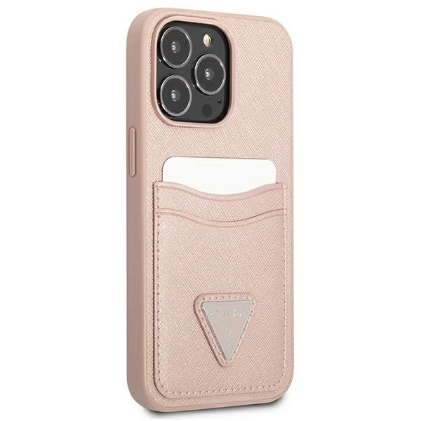 Guess GUHCP13LPSATPP iPhone 13 Pro / 13 6.1 "pink / pink hardcase SaffianoTriangle Logo Cardsloteng