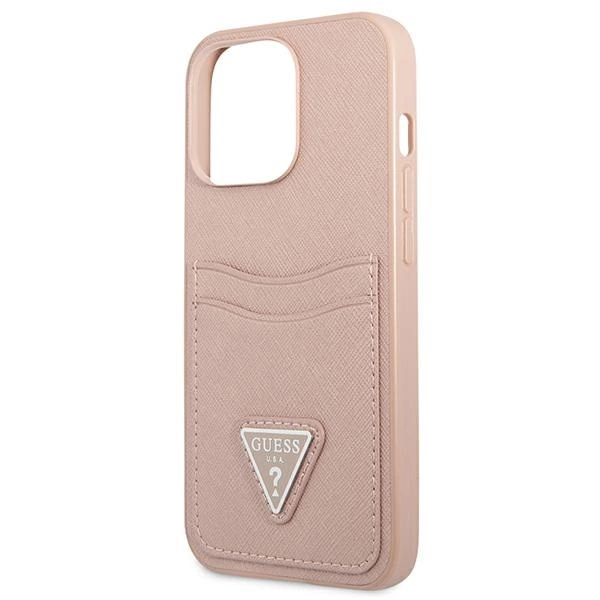 Guess GUHCP13LPSATPP iPhone 13 Pro / 13 6.1 "pink / pink hardcase SaffianoTriangle Logo Cardsloteng