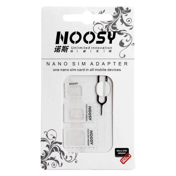 Noosy Adapter Nano Micro Sim 3in1 iPhone Set + keyeng