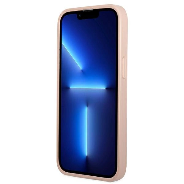 Guess GUHCP13MPSATPP iPhone 13 6.1 "pink / pink hardcase SaffianoTriangle Logo Cardsloteng