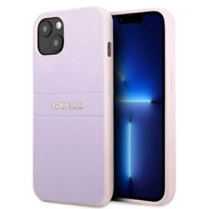 Guess GUHCP13SPSASBPU iPhone 13 mini 5,4 "purple / purple Saffiano Hot Stamp & Metal Logoeng