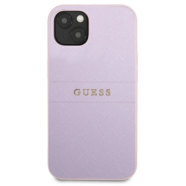 Guess GUHCP13SPSASBPU iPhone 13 mini 5,4 "purple / purple Saffiano Hot Stamp & Metal Logoeng