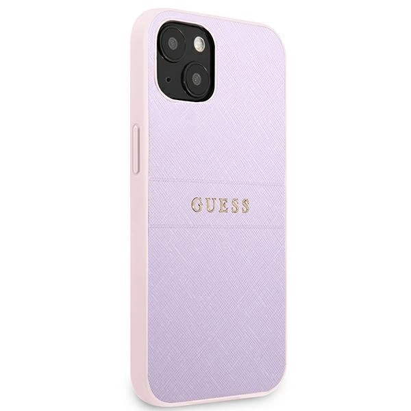 Guess GUHCP13SPSASBPU iPhone 13 mini 5,4 "purple / purple Saffiano Hot Stamp & Metal Logoeng