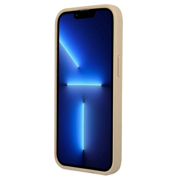 Guess GUHCP13SPSATLE iPhone 13 mini 5,4 "beige / beige hardcase SaffianoTriangle Logoeng
