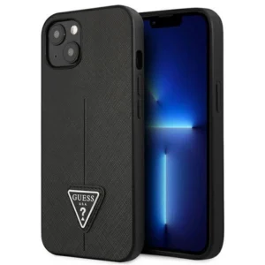 Guess GUHCP13SPSATLK iPhone 13 mini 5,4 "black / black hardcase SaffianoTriangle Logoeng