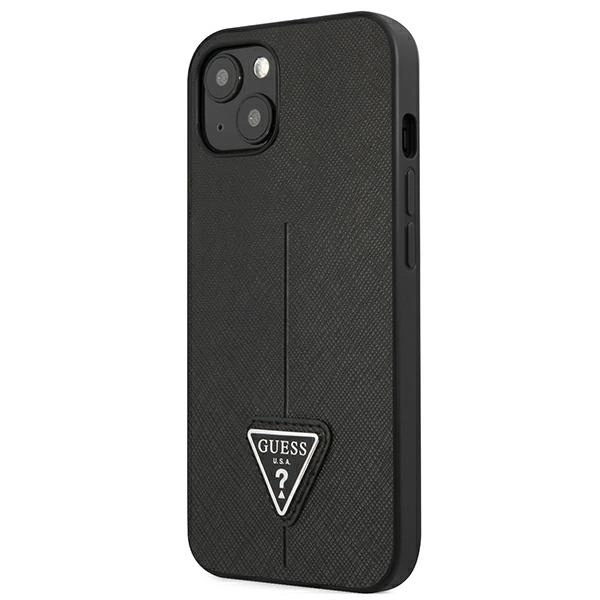 Guess GUHCP13SPSATLK iPhone 13 mini 5,4 "black / black hardcase SaffianoTriangle Logoeng