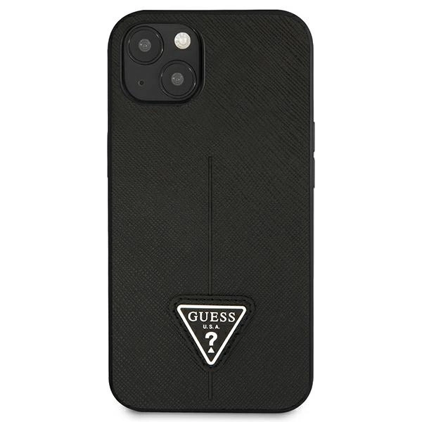 Guess GUHCP13SPSATLK iPhone 13 mini 5,4 "black / black hardcase SaffianoTriangle Logoeng