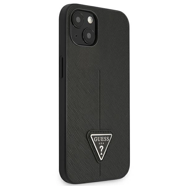Guess GUHCP13SPSATLK iPhone 13 mini 5,4 "black / black hardcase SaffianoTriangle Logoeng