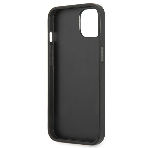 Guess GUHCP13SPSATPK iPhone 13 mini 5,4 "black / black hardcase SaffianoTriangle Logo Cardsloteng