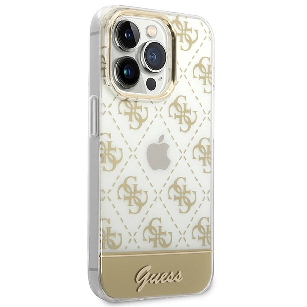 Guess GUHCP14LHG4MHG iPhone 14 Pro 6.1 "gold / gold hardcase 4G Pattern Scripteng