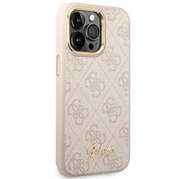 Guess 4G Vintage Gold Logo case for iPhone 14 Pro - pinkeng