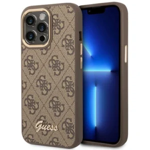 Guess GUHCP14LHG4SHW iPhone 14 Pro 6.1 "brown / brown hard case 4G Vintage Gold Logoeng